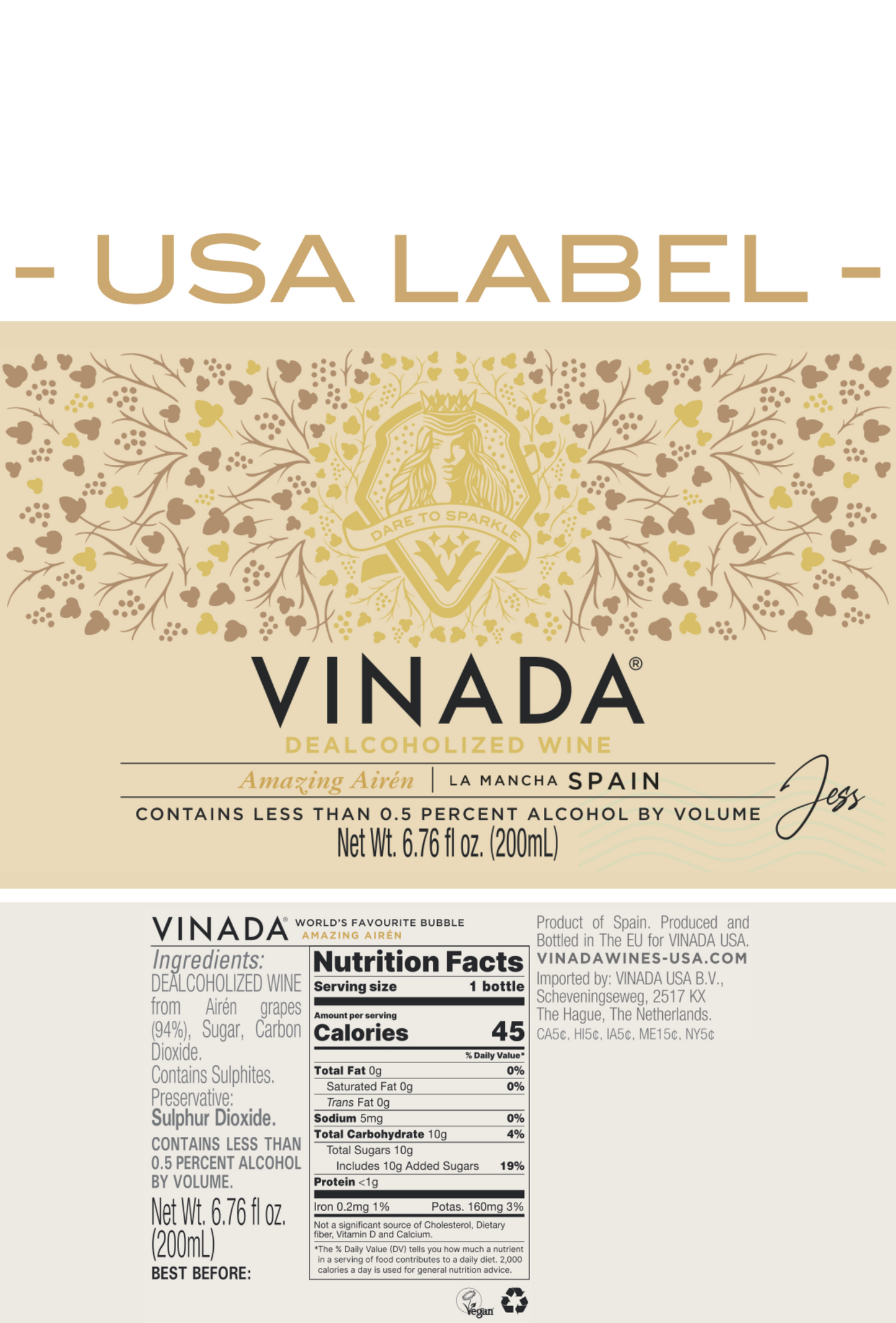 VINADA® - AMAZING AIRÉN GOLD MINI (0%) 6.8 fl oz