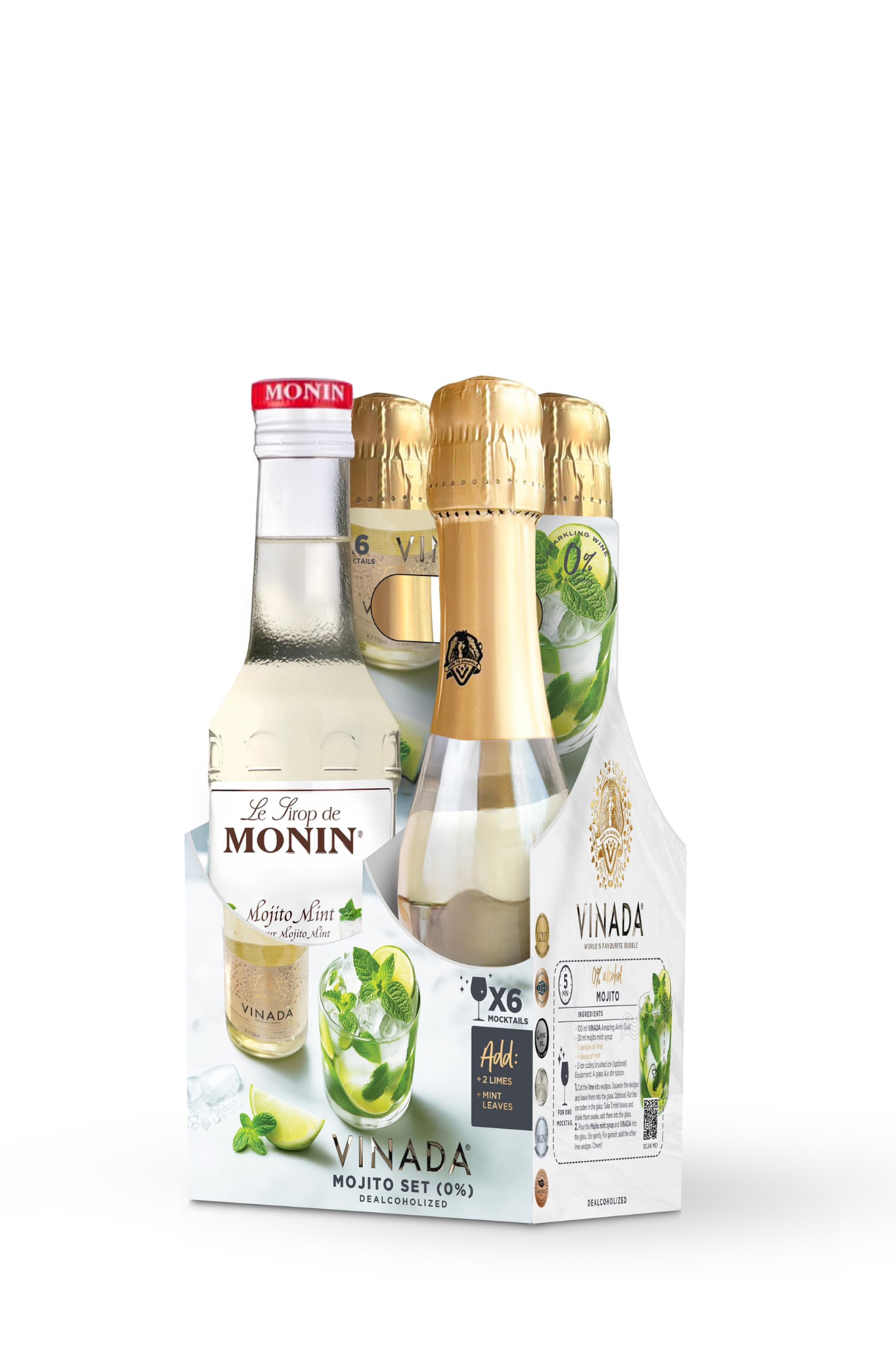 VINADA® - MOJITO MOCKTAIL SET (0%) for 6 Mocktails
