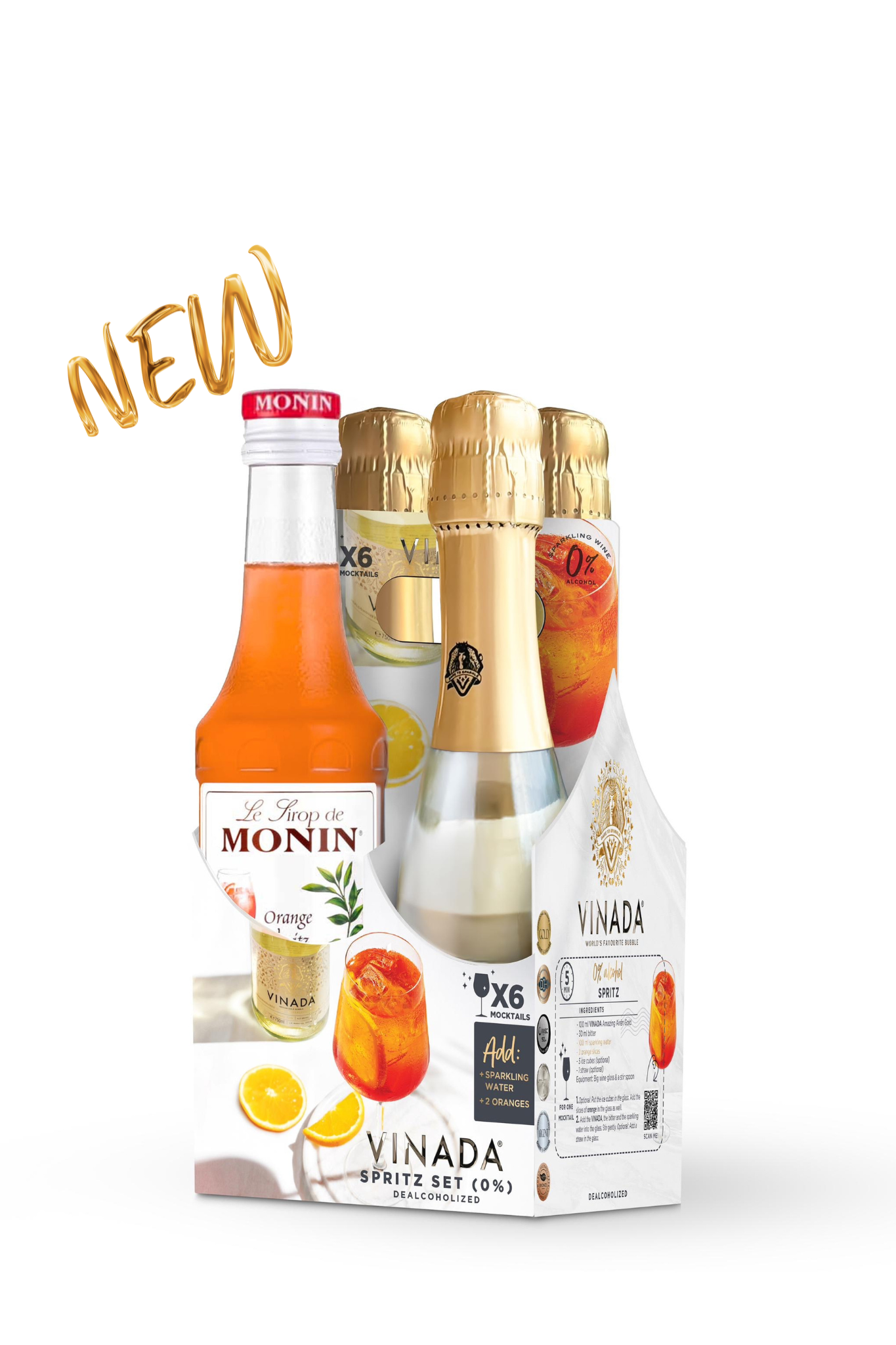 VINADA® - SPRITZ MOCKTAIL SET (0%) for 6 Mocktails