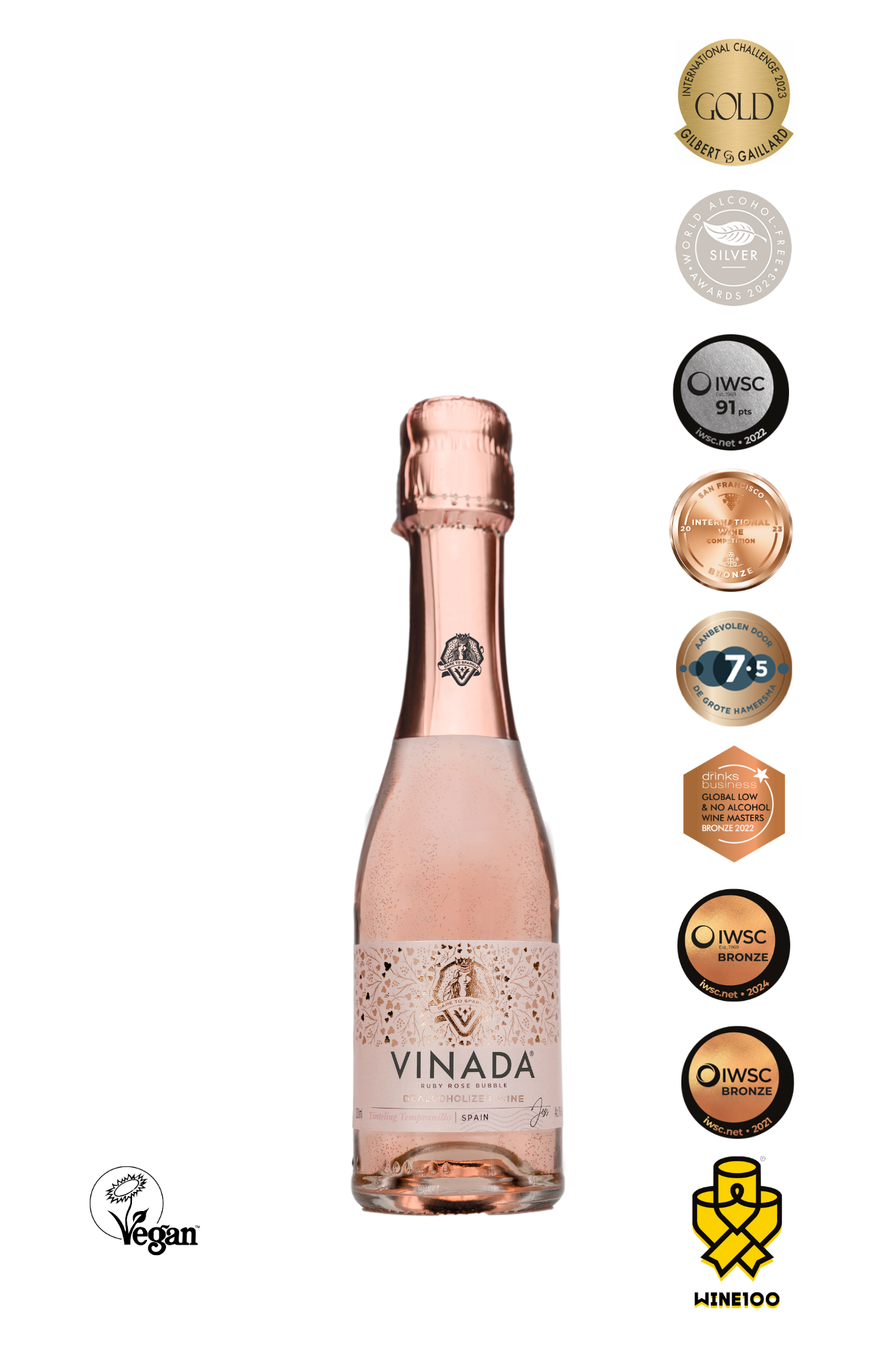 VINADA® - TINTELING TEMPRANILLO ROSÉ MINI (0%) 6.8 fl oz WHS