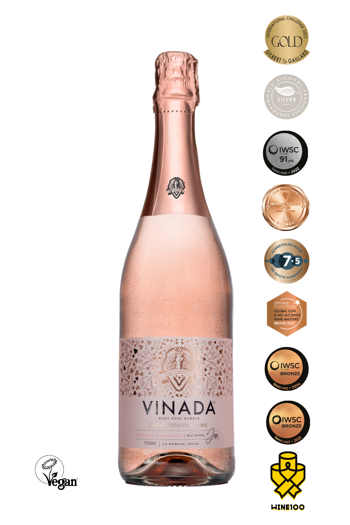 VINADA® - TINTELING TEMPRANILLO ROSÉ (0%) 25.4 fl oz WHS