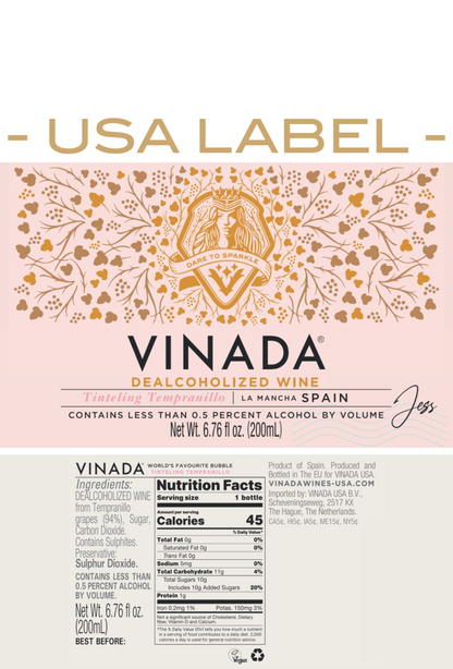 VINADA® - TINTELING TEMPRANILLO ROSÉ MINI (0%) 6.8 fl oz