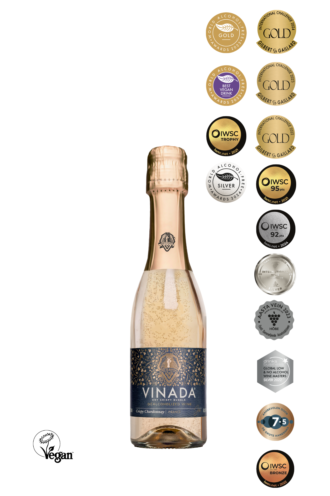 VINADA® - CRISPY CHARDONNAY MINI (0%) 6.8 fl oz WHS