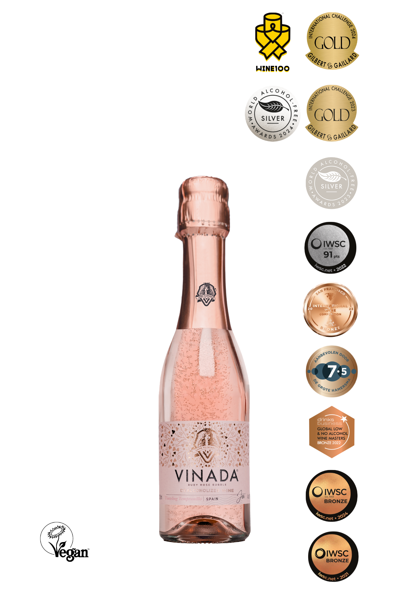 VINADA® - TINTELING TEMPRANILLO ROSÉ MINI (0%) 6.8 fl oz WHS